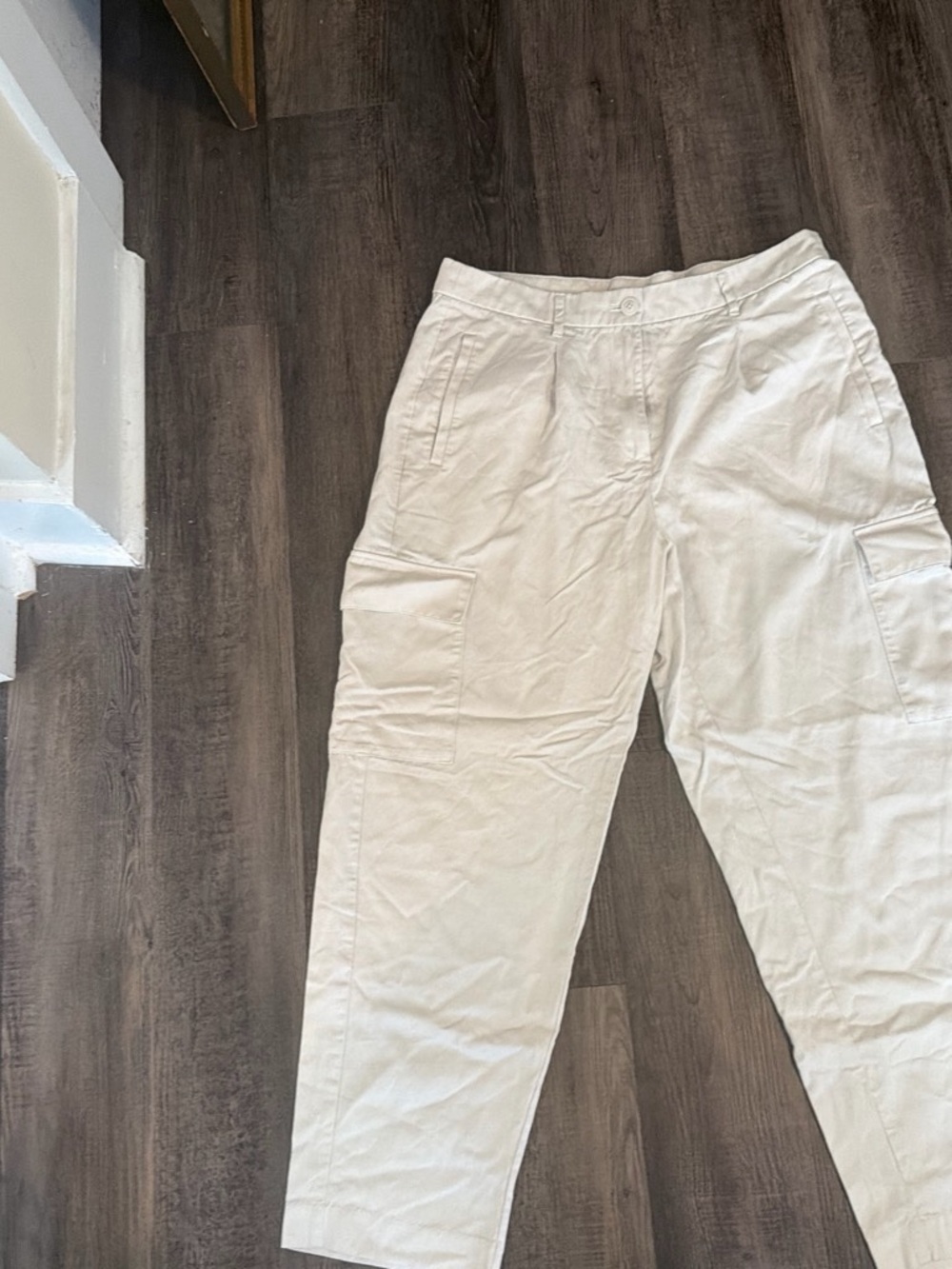 Old Navy Cream Cargo Trousers for Women